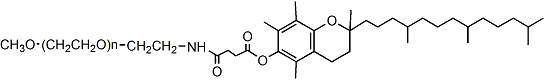 Vitamin E PEG, mPEG alfa-tocopherol           Cat. No. PG1-VE-1k    1000 Da    25 mg