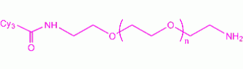 Cy3 PEG Amine, Cy3-PEG-NH2           Cat. No. PG2-AMS3-2k     2000 Da    5 mg