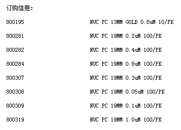 800284-沃特曼孔径0.8um径迹蚀刻膜 PC膜