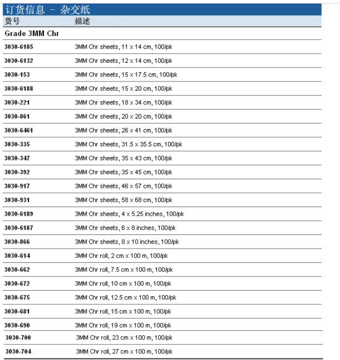 3030-866-Whatman Grade 3MM Chr杂交纸 层析纸