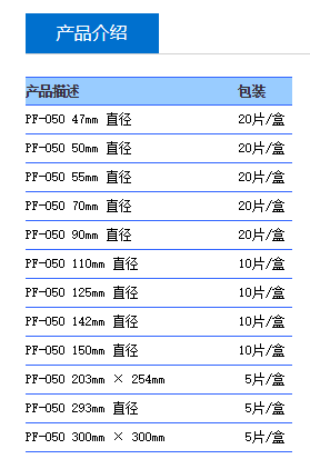 PF050 90mm-ADVANTEC孔径5um特氟龙滤膜PTFE FILTER