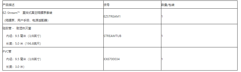 XX6700034-密理博EZ-Stream过滤真空隔膜泵 PVC软管 实验室耗材