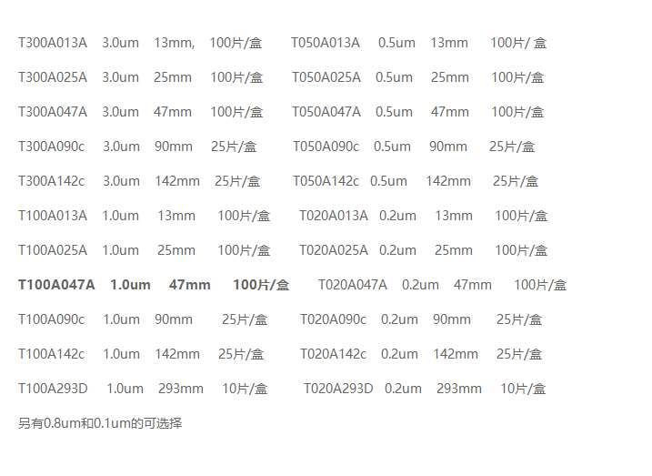 T100A025A-ADVANTEC孔径1um疏水PTFE膜