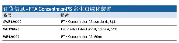 Whatman 沃特曼 FTA® Concentrator-PS&trade; 寄生虫纯化装置swb120220